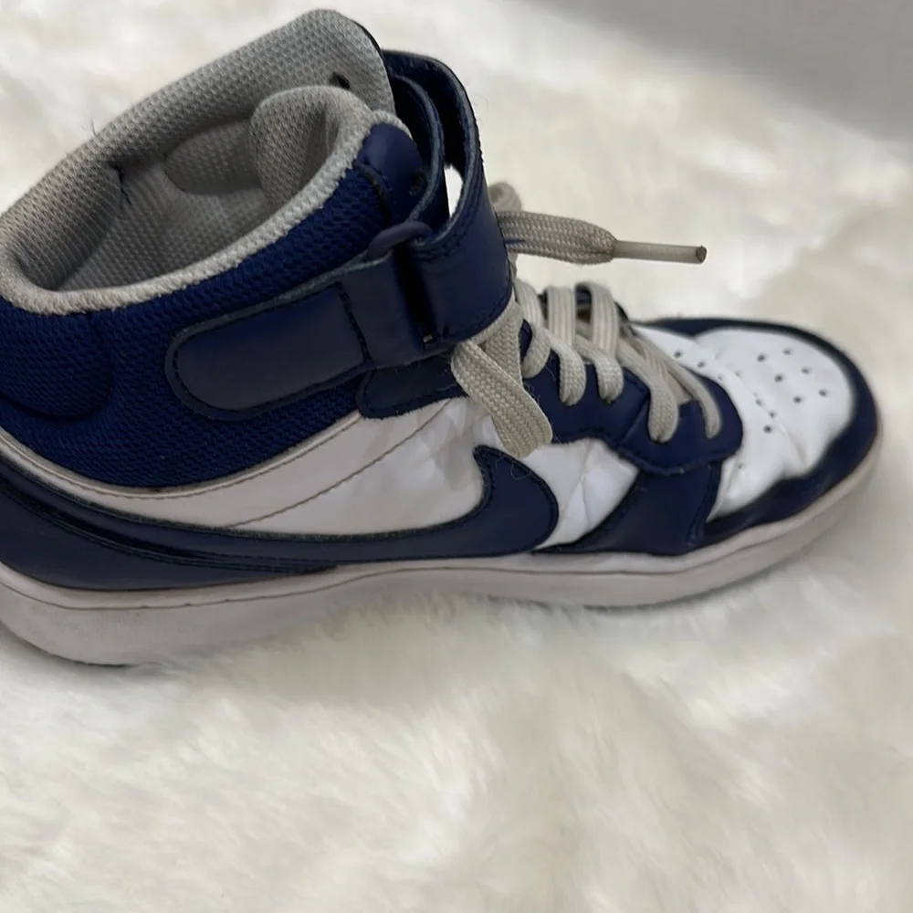 Nike Court Borough Mid 2 White Blue Youth Sneakers